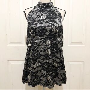 Michael Kors 100% Silk Lace Halter Top